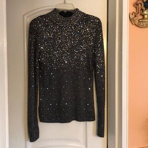 Cotton polyester metallic sweater